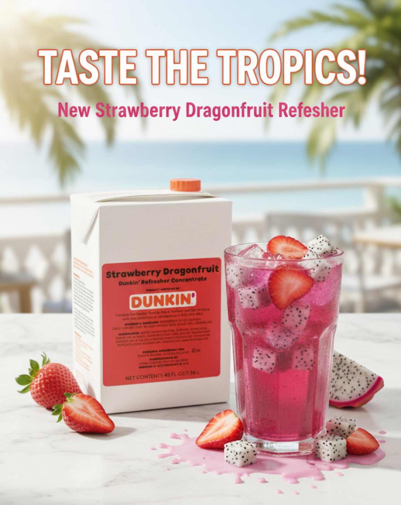 Strawberry Dragonfruit Dunkin' Refresher Concentrate!