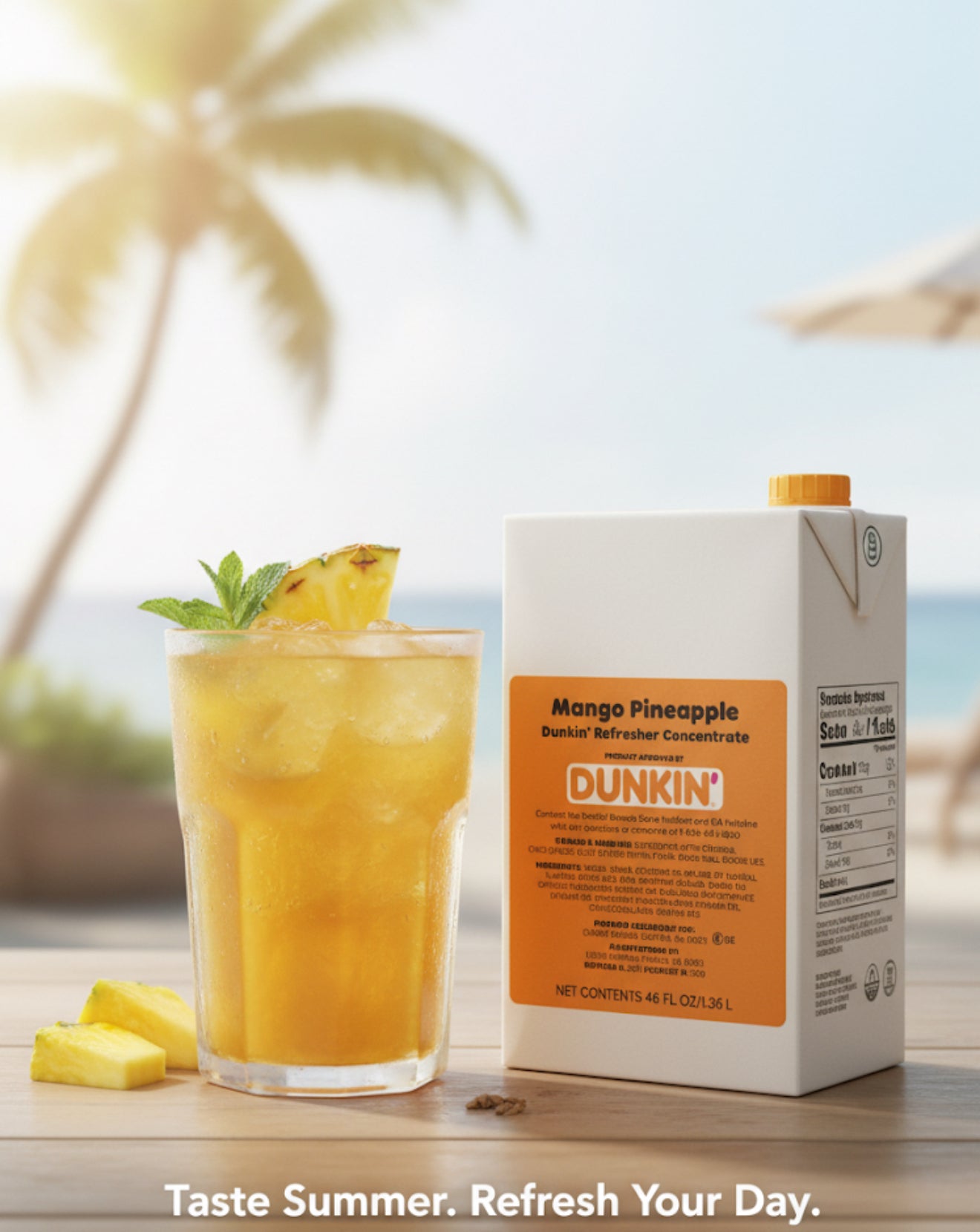 Mango Pineapple Dunkin' Refresher Concentrate!