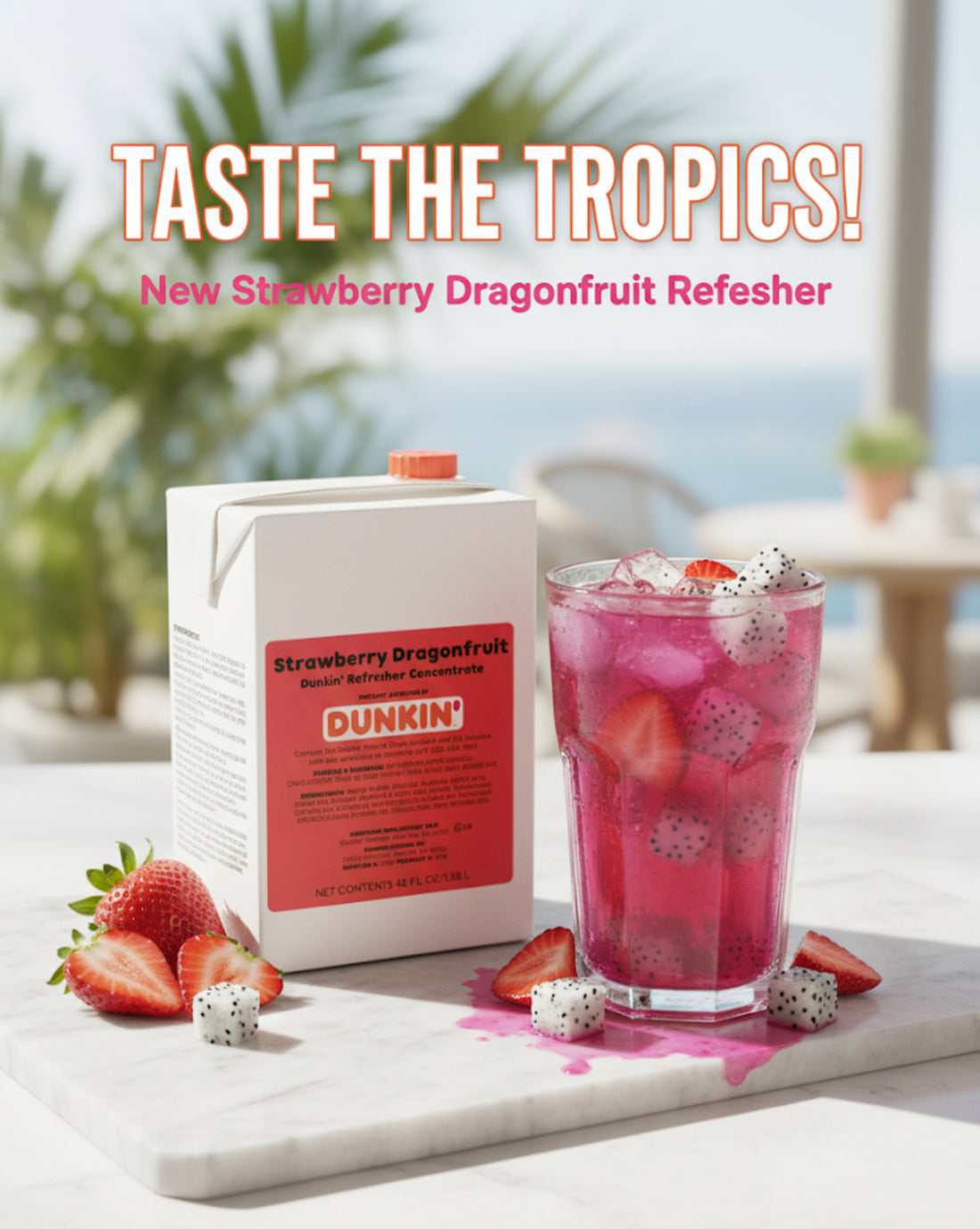 Strawberry Dragonfruit Dunkin' Refresher Concentrate!